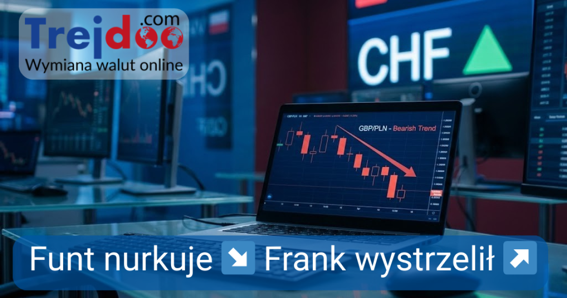Funt nurkuje ↘️ Frank wystrzelił ↗️