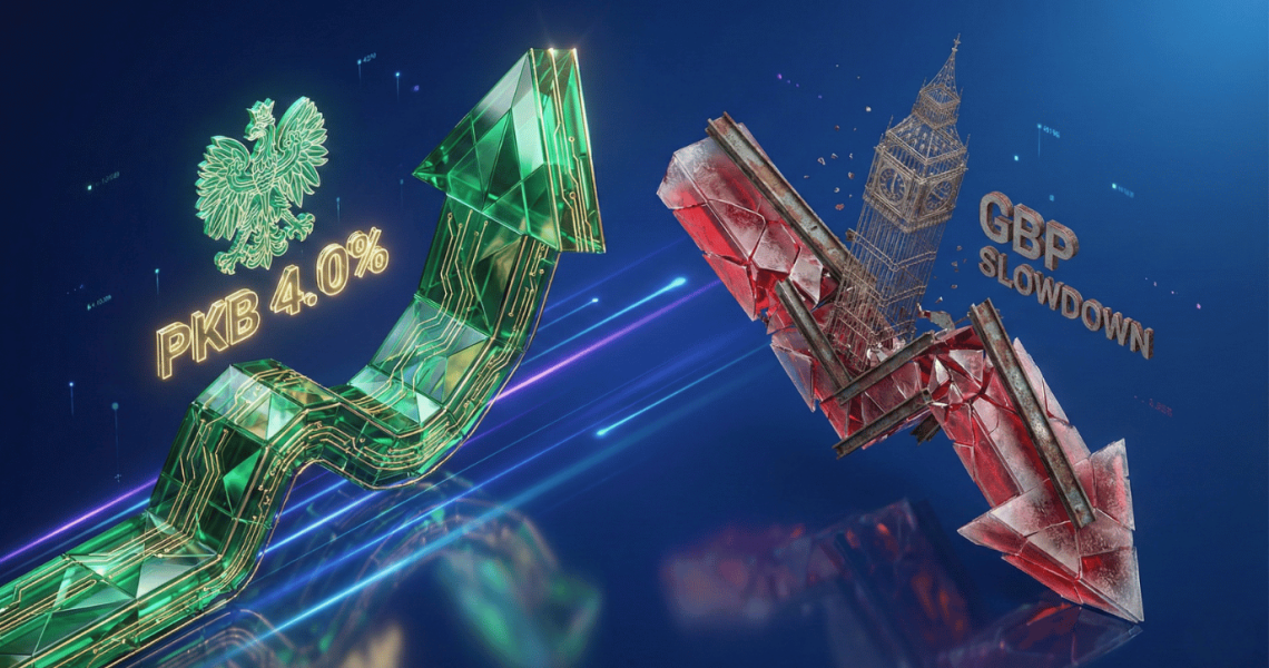 PKB Polski umacnia złotego. Funt pod presją słabych danych - Komentarz walutowy Trejdoo.com